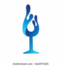 Glass logo that formed silhouette of water