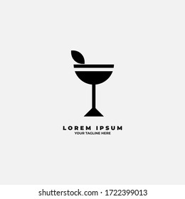 glass logo vector design illustrator. simple and elegant