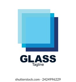 Glass Logo Vector Illustration Icon Glass Window company logo icon