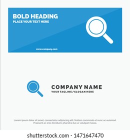 Glass, Look, Magnifying, Search SOlid Icon Website Banner and Business Logo Template