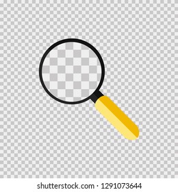 Glass Loupe Search Yellow Handheld Loupe Stock Vector Royalty Free