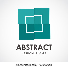Glass of luxury square logo design vector template and abstract glossy business symbol of company identity Logotype concept icon.