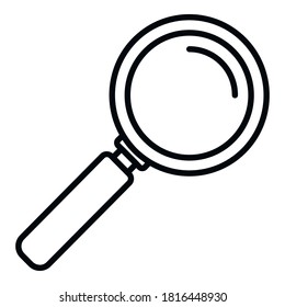 Glass magnifier icon. Outline glass magnifier vector icon for web design isolated on white background