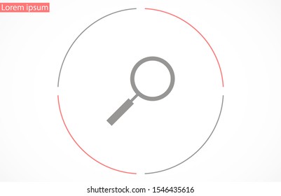 Glass magnifier vector icons. 