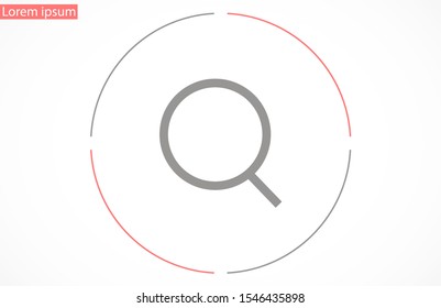 Glass magnifier vector icons. 