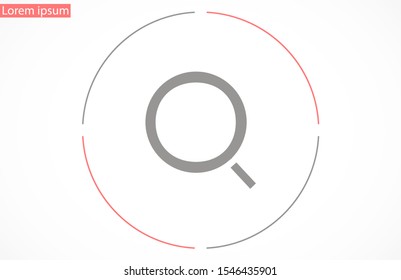 Glass magnifier vector icons. 