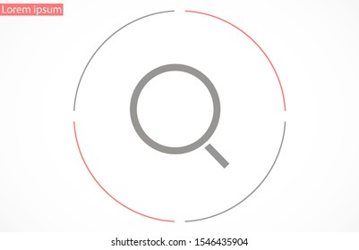 Glass magnifier vector icons. 