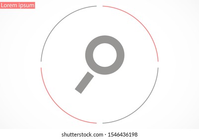 Glass magnifier vector icons.