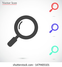 Glass magnifier vector icons. Magnifier glass to zoom icons. Glass magnifier to view the text of icons. magnifier for icon backgrounds. Glass 10 eps icon icons. flat design.