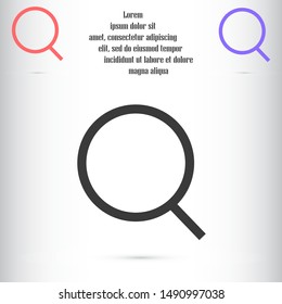 Glass magnifier vector icons. Magnifier glass to zoom icons. Glass magnifier to view the text of icons. magnifier for icon backgrounds. Glass 10 eps icon icons. flat design.