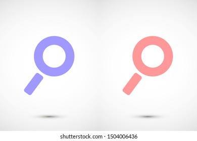 Glass magnifier vector icons. Magnifier glass to zoom icons. Glass magnifier to view the text of icons. magnifier for icon backgrounds. Glass 10 eps icon icons. flat design.