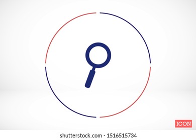 Glass magnifier vector icons. Magnifier glass to zoom icons. Glass magnifier to view the text of icons. magnifier for icon backgrounds. Glass 10 eps icon icons. flat design.