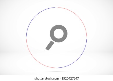 Glass magnifier vector icons. Magnifier glass to zoom icons. Glass magnifier to view the text of icons. magnifier for icon backgrounds. Glass 10 eps icon icons. flat design.