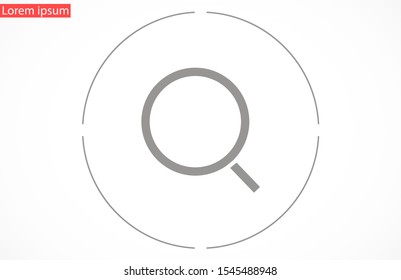Glass magnifier vector icons. Magnifier glass to zoom icons. Glass magnifier to view the text of icons. magnifier for icon backgrounds. Glass 10 eps icon icons. flat design.