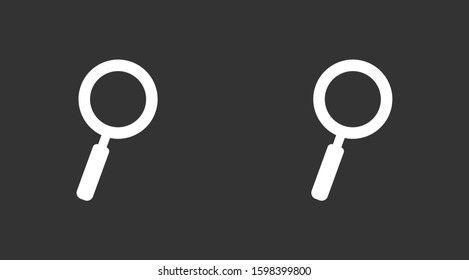 Glass magnifier vector icons. Magnifier glass to zoom icons. Glass magnifier to view the text of icons. magnifier for icon backgrounds. Glass 10 eps icon icons. flat design.