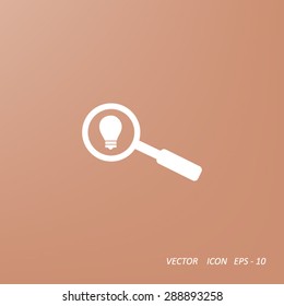 glass magnifying  with  vector icon Light Bulb Icon