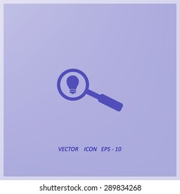 glass magnifying with vector icon Light Bulb Icon