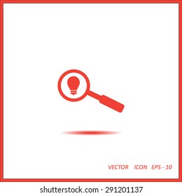 glass magnifying with vector icon Light Bulb Icon
