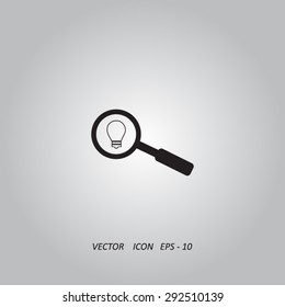 glass magnifying with vector icon Light Bulb Icon