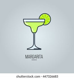 Glass Of Margarita Cocktail Vector Icon