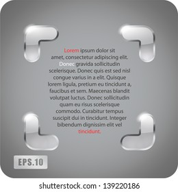 Glass marks, the angular brackets. Vector Eps 10. The rest of uppercase and lowercase letters, symbols and numbers of the alphabet in my portfolio.