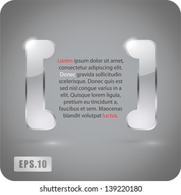 Glass marks, the square brackets. Vector Eps 10. The rest of uppercase and lowercase letters, symbols and numbers of the alphabet in my portfolio.