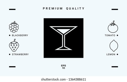 Glass of martini icon