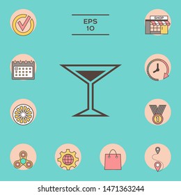Glass of martini icon, elements for your design