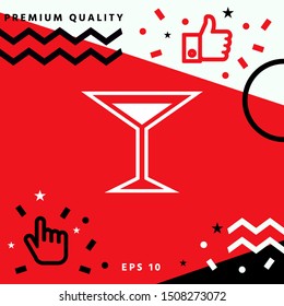 Glass of martini icon, elements for your design