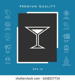 Glass of martini icon, elements for your design
