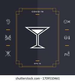 Glass of martini icon, elements for your design
