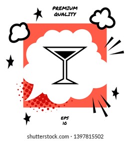 Glass of martini icon. Graphic elements for your design
