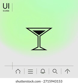 Glas Martini-Ikone. Grafische Elemente für Ihr Design