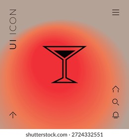 Vaso de icono de martini. Elementos gráficos para su diseño