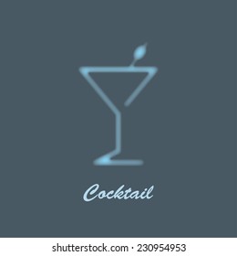 glass of martini misty silhouette (used gradient mesh)