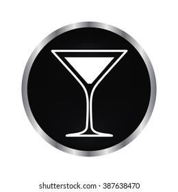 glass of martinis - vector icon on a black button?