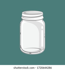 Glass Mason Jar Vector Clip Art Design Illustration