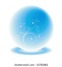 Glass mat blue ball