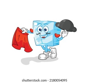 the glass matador with red cloth illustration. character vector