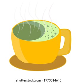 Glass of matcha tea, morning drink
