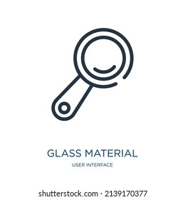glass material thin line icon. material, bottle linear icons from user interface concept isolated outline sign. Vector illustration symbol element for web design and apps.