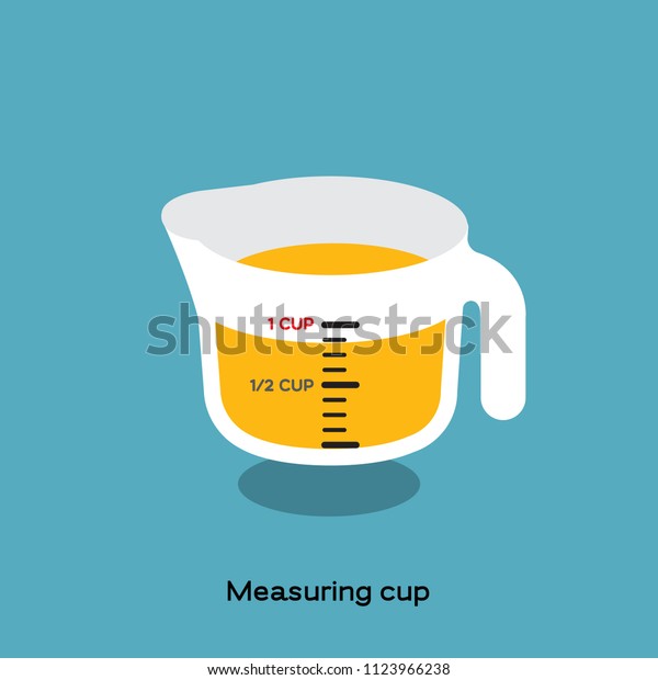Glass Measuring Cup Kitchen Utensil Yellow Stock Vector (Royalty Free