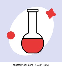 glass medical flask icon. Health concept vectors