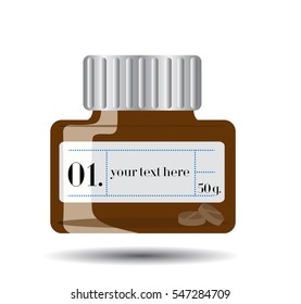 Glass medicine bottle icon. Cartoon illustration of glass medicine bottle vector 