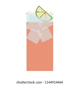 Glass of michelada with lime. Simple and trendy vector illustration. Editable and isolated. 