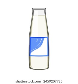 glass milk bottle cartoon. plastic lactose, organic lactose, free baby glass milk bottle sign. isolated symbol vector illustration