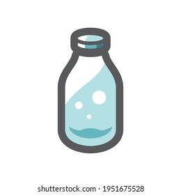 Glass Milk Bottle Vector icon Cartoon illustration