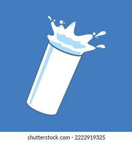 glass of milk drink splash vector design
