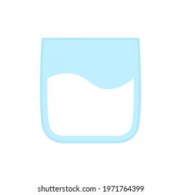 Glass Of Milk. Flat Design. Vector Illustration