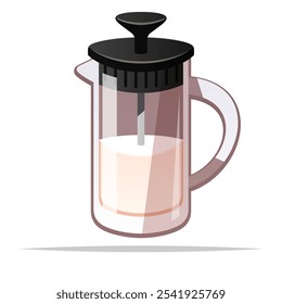 Glass milk frother vector isolated illustration